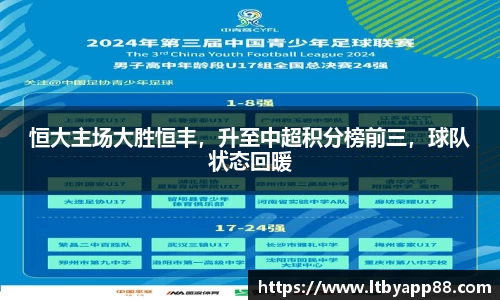 恒大主场大胜恒丰，升至中超积分榜前三，球队状态回暖
